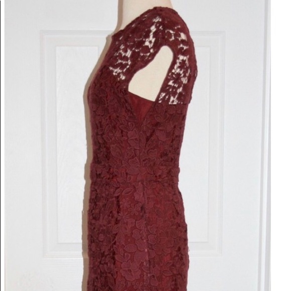 J.Crew Collection Small Deep Red Lace Dress - Picture 3 of 6